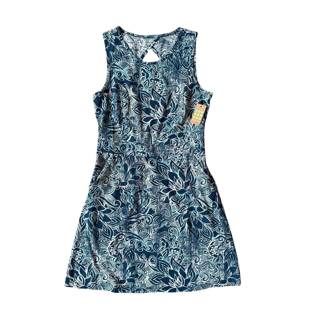 Title Nine Womens Open Back Fit N' Flare Dress Lotus Cloud Size 6 NWT Boho